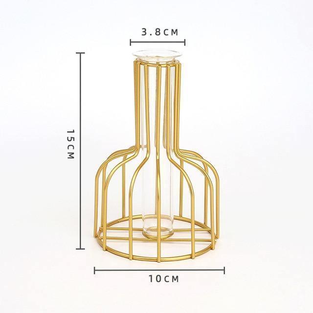 Test Tube Vase with Bottleneck Iron Stand