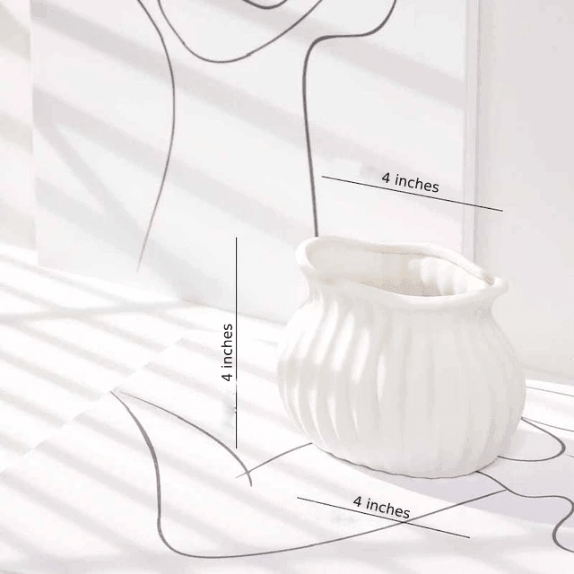 Swirl Textured Ceramic Flower Vase